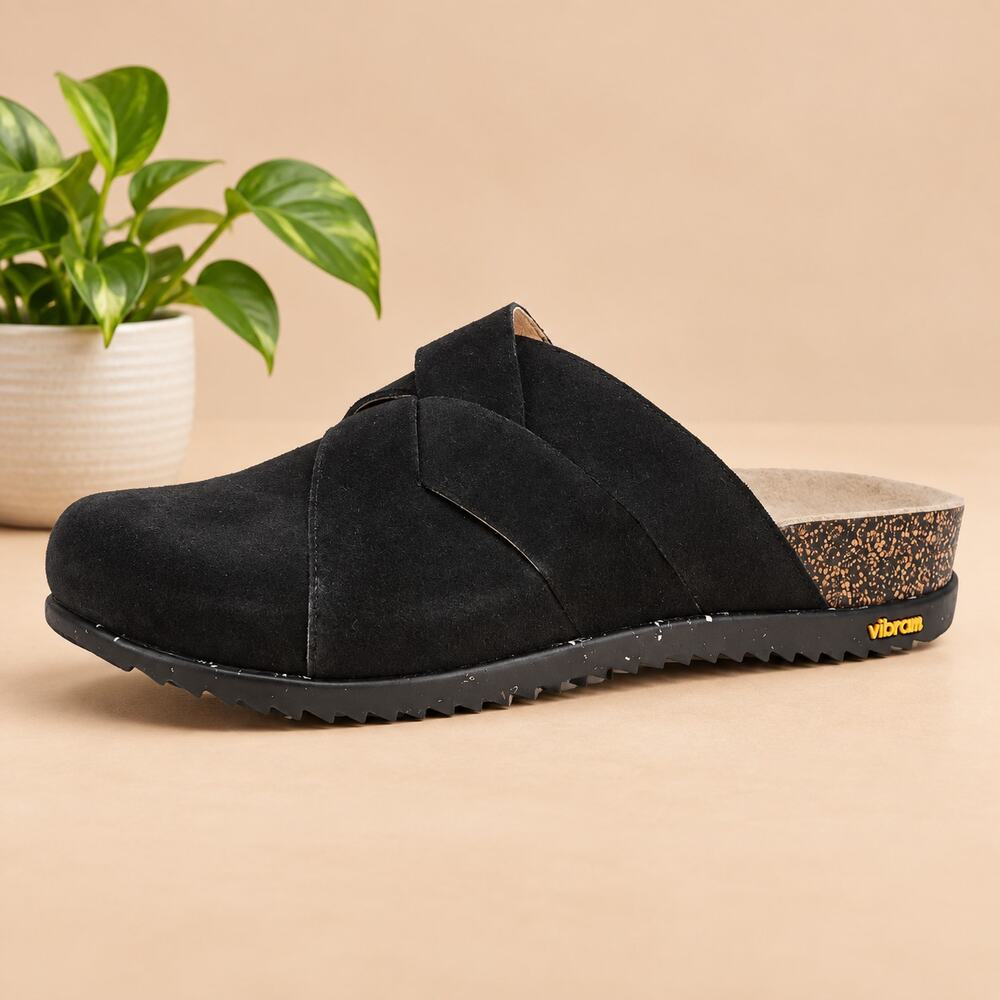 USED Dansko Daniella Women's Suede Mule Clogs Black Size 8.5-9 M